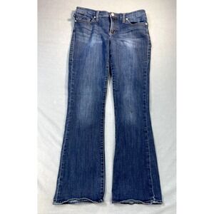 Rock & Republic Womens Jeans 12 Blue Flare Dark Wash‎ Whiskers Fade